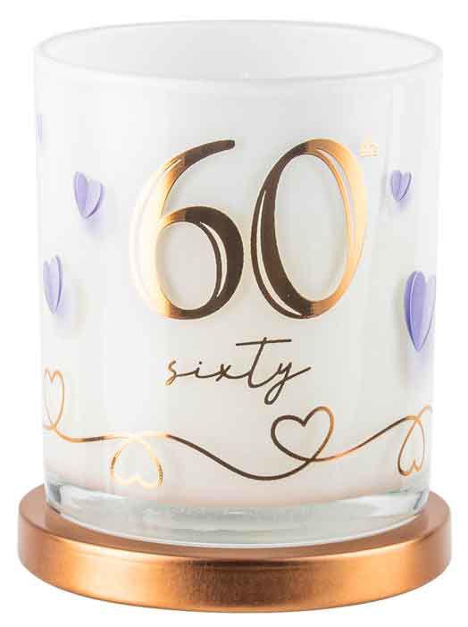 Gift Candle 60th Sixty Birthday Vanilla Scent Deluxe