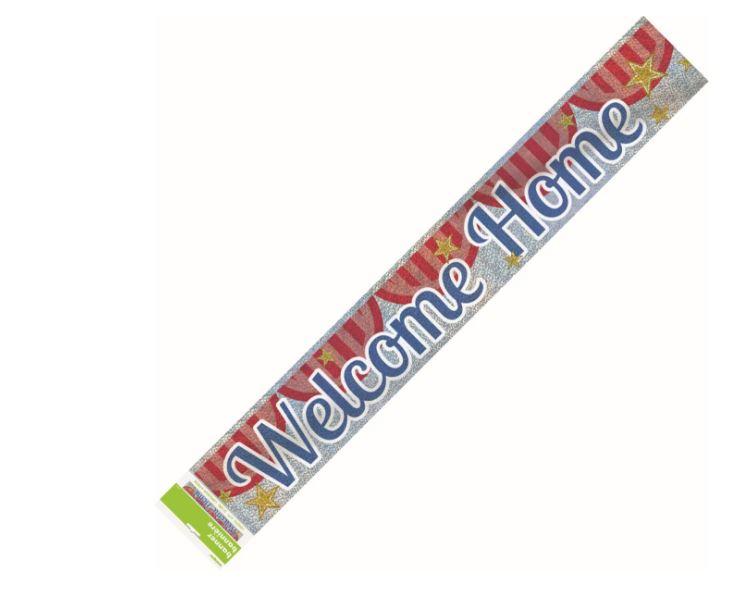 Banner Holographic Welcome Home Multi Coloured 2.7m