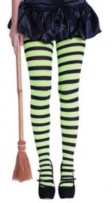 Pantyhose/Stocking Black/Green Striped