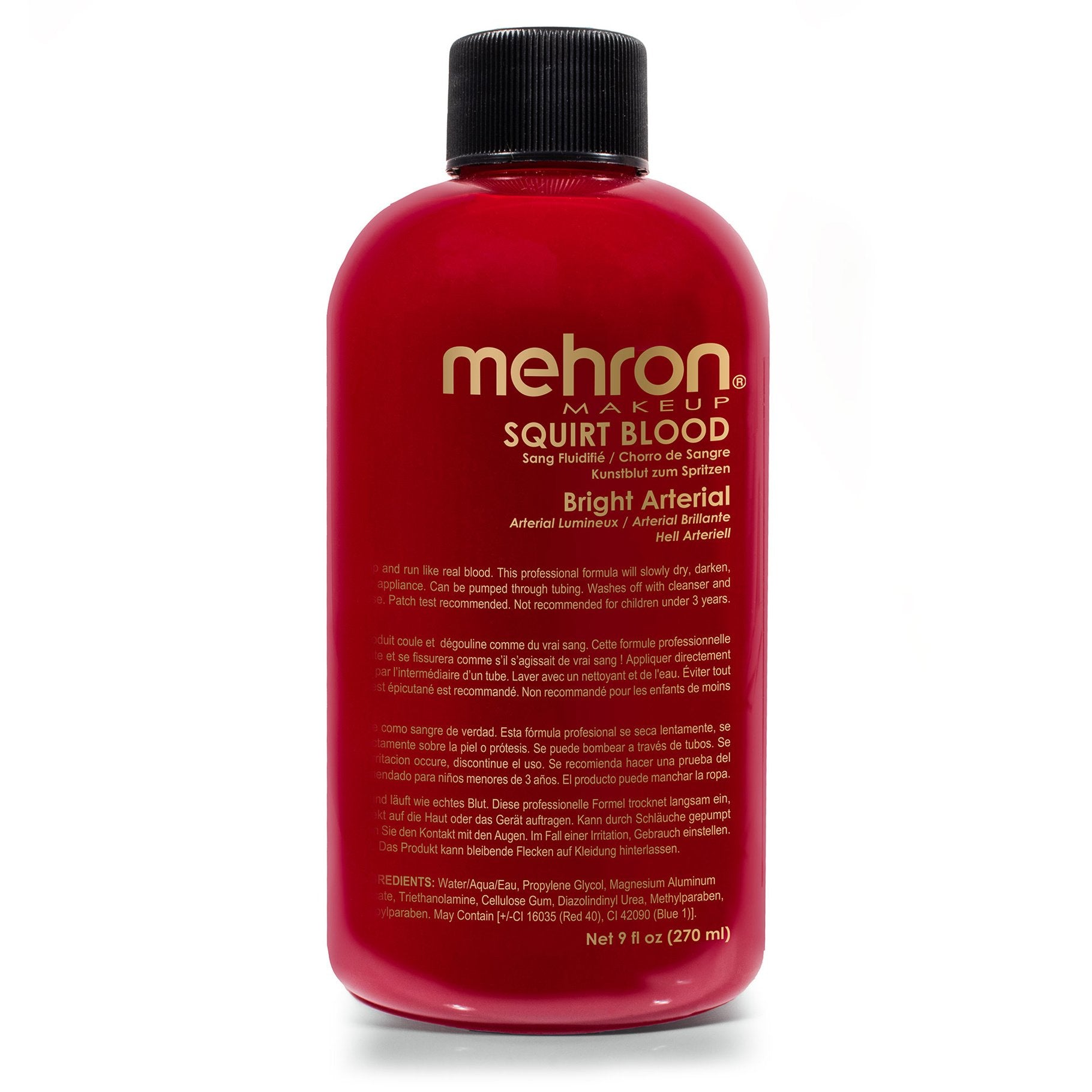 Make Up SpecialFx Mehron Squirt Blood Bright Red 270ml Professional Quality