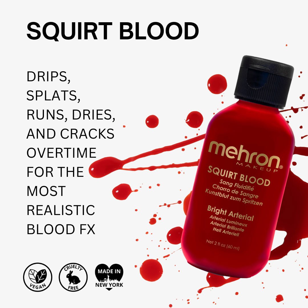 Make Up Special Fx Mehron Squirt Blood Bright Red 60ml Professional Quality