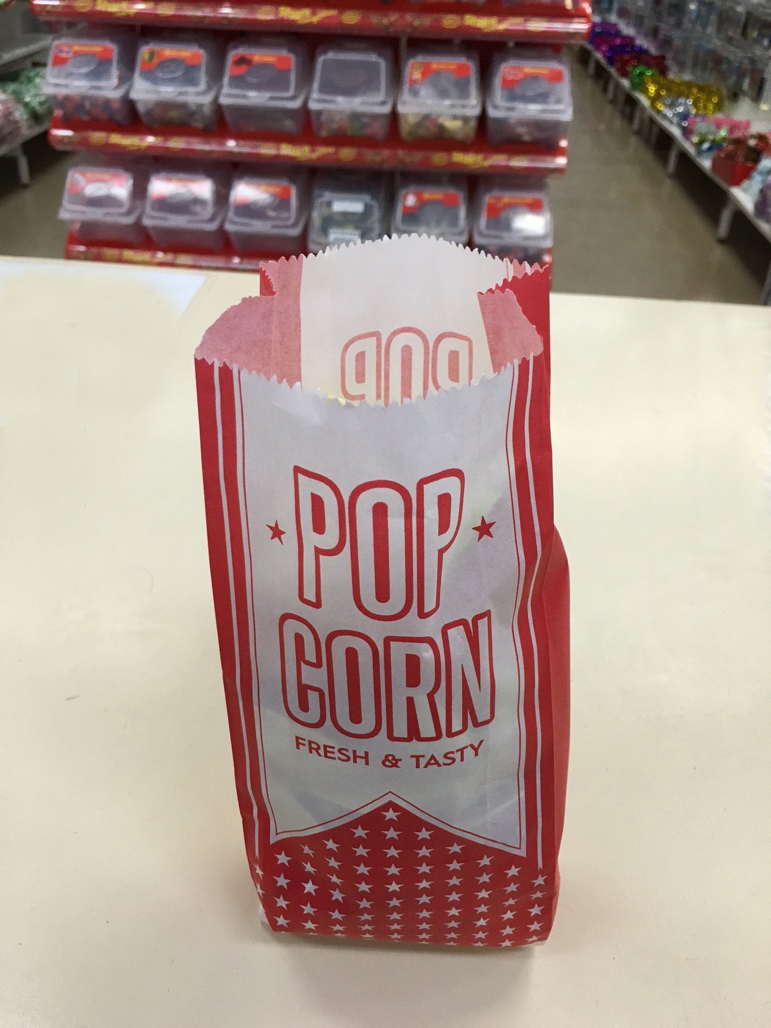 Popcorn Bags Paper Small Pk 100 24 X10 X 4CM