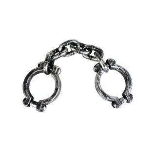 Convict Prisoner Zombie Hand/Wrist Shackles Toy Costume Accessory 27cm