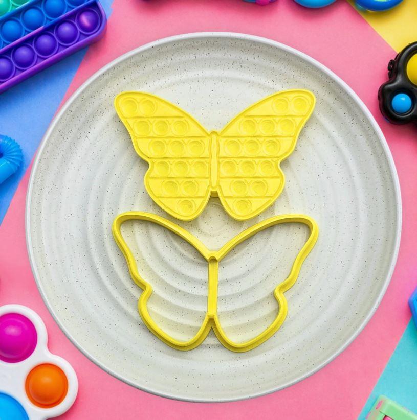Butterfly Pop It Cookie/Biscuit Cutter And Debosser Set