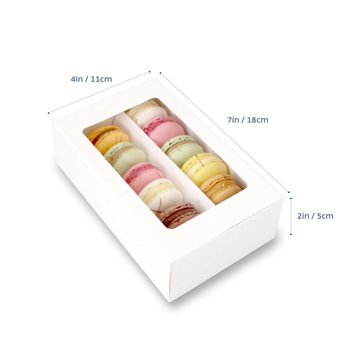 Biscuit 12 Macaron Box & Window Lid Pk/10
