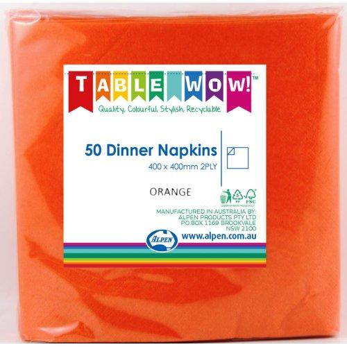Napkins Dinner 2ply Orange Pk/50