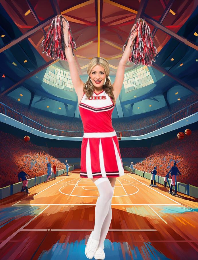 Costume Adult Cheerleader Red & White