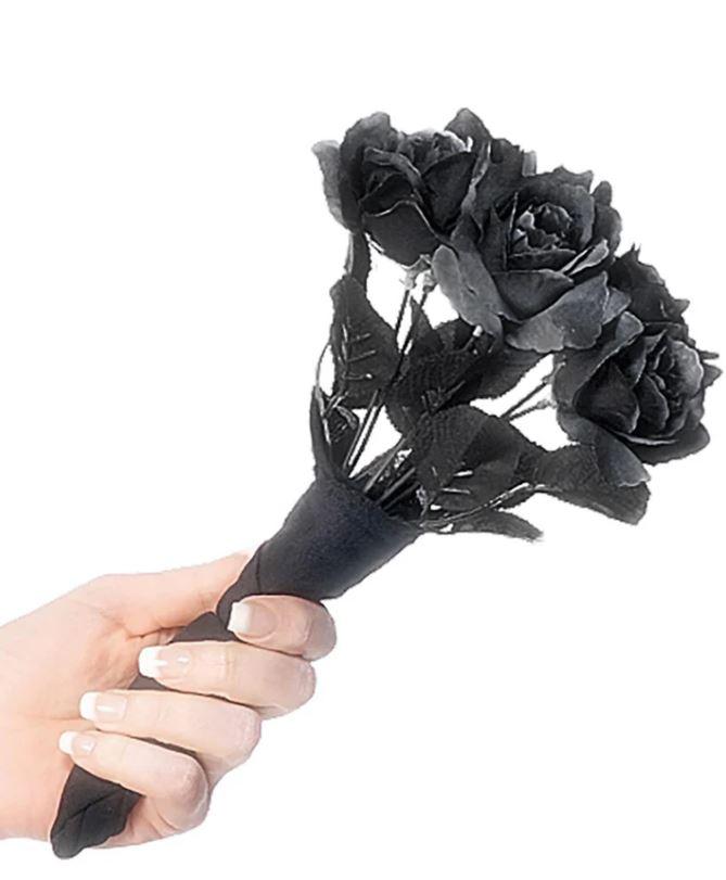 Costume Prop Bouquet Roses Black Corpse Bride - Discontinued Last Chance