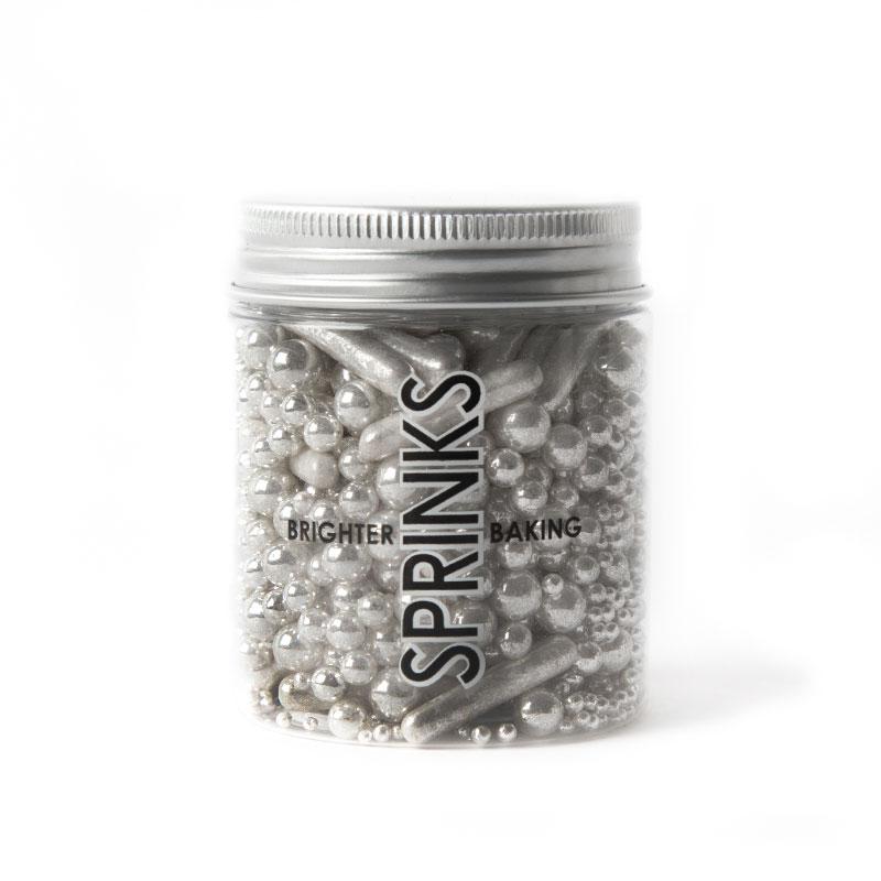 Edible Decorations Sprinkles Silver Bubble & Bounce 75g Cake/Cookie/Cupcake