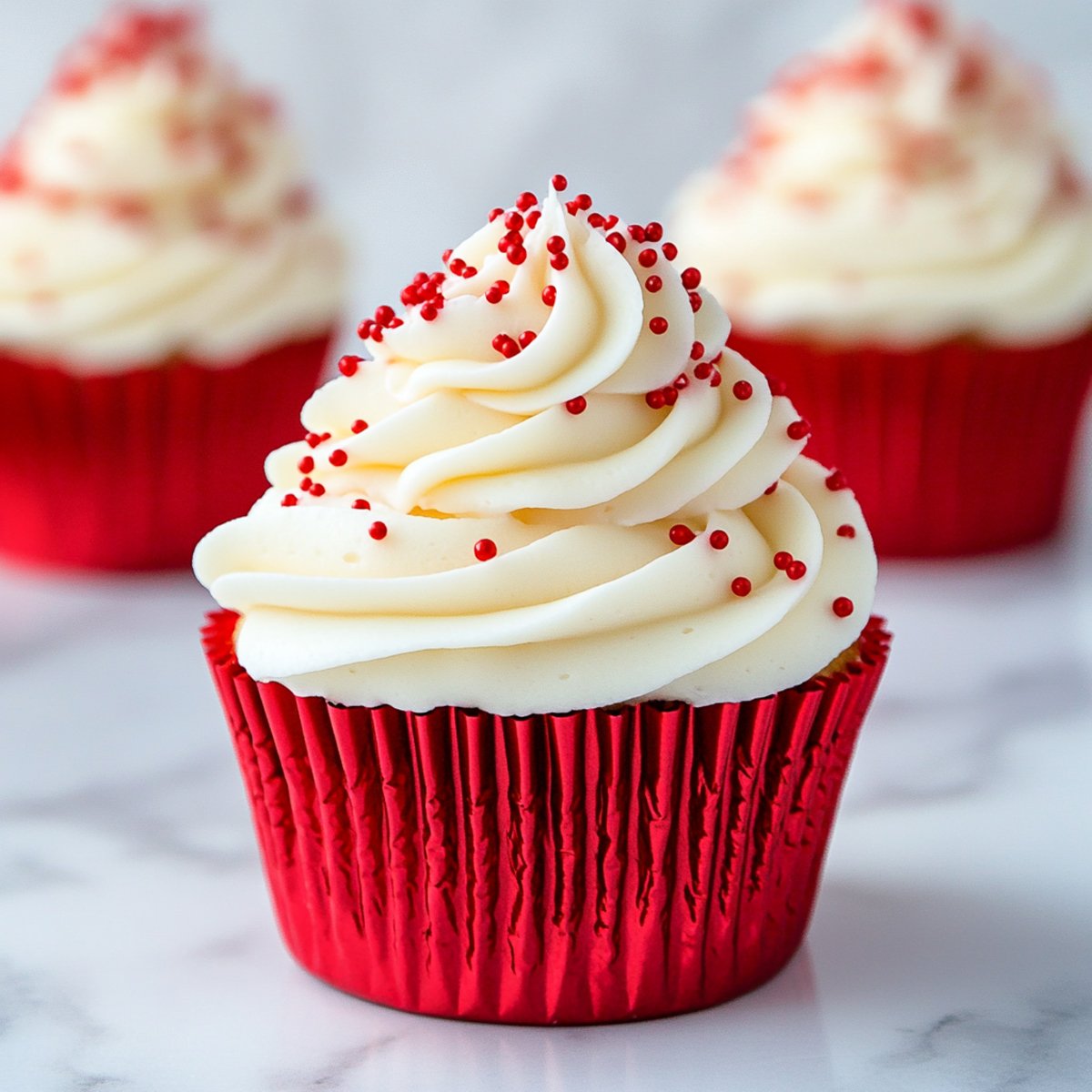 Cupcake Baking Cups Red Foil Pk 50- 2 Sizes