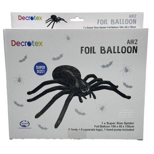 Balloon Foil Airz Super Shape Halloween Giant Spider Black 2m Air Fill Only