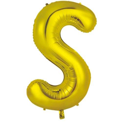 Balloon Foil Letter/Alphabet S Gold 88cm