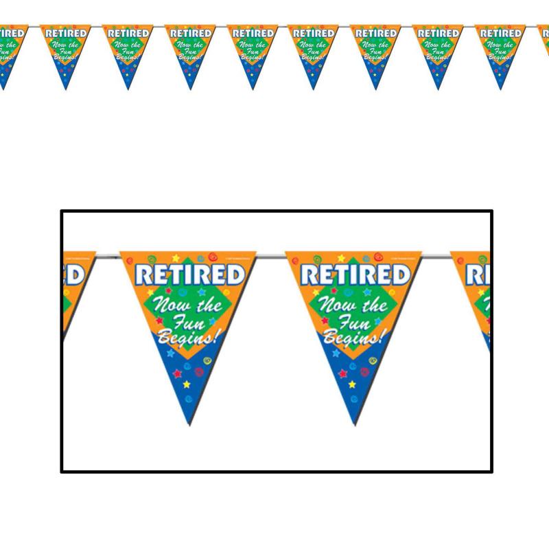 Pennant Banner/Sign Retired The Fun Begins 3.66m Long