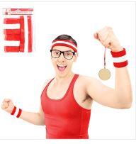 Red Team Spirit Headband & 2pk Wristband Sweatbands