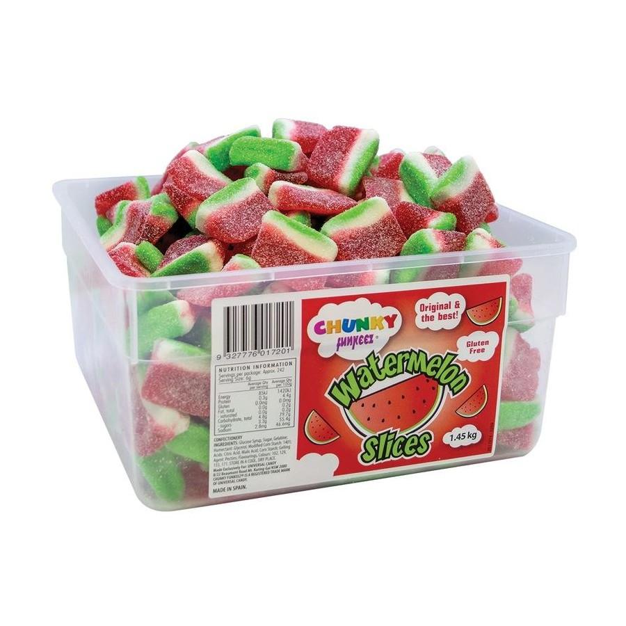 Confectionary Lollies Chunky Funkeez Watermelon Slices 1.45kg Bulk Tub