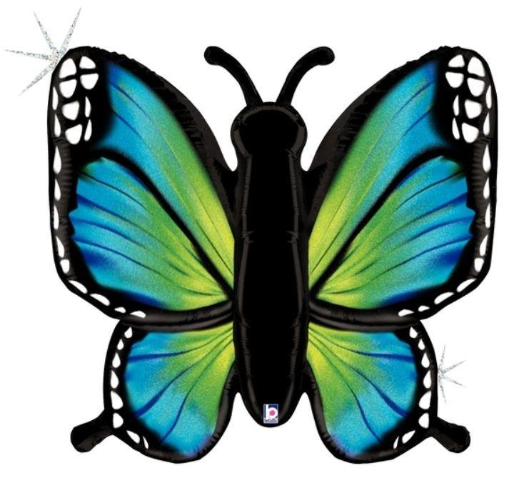 Balloon Foil Shape Butterfly Blue 116cm (Balloon Only Helium Extra)