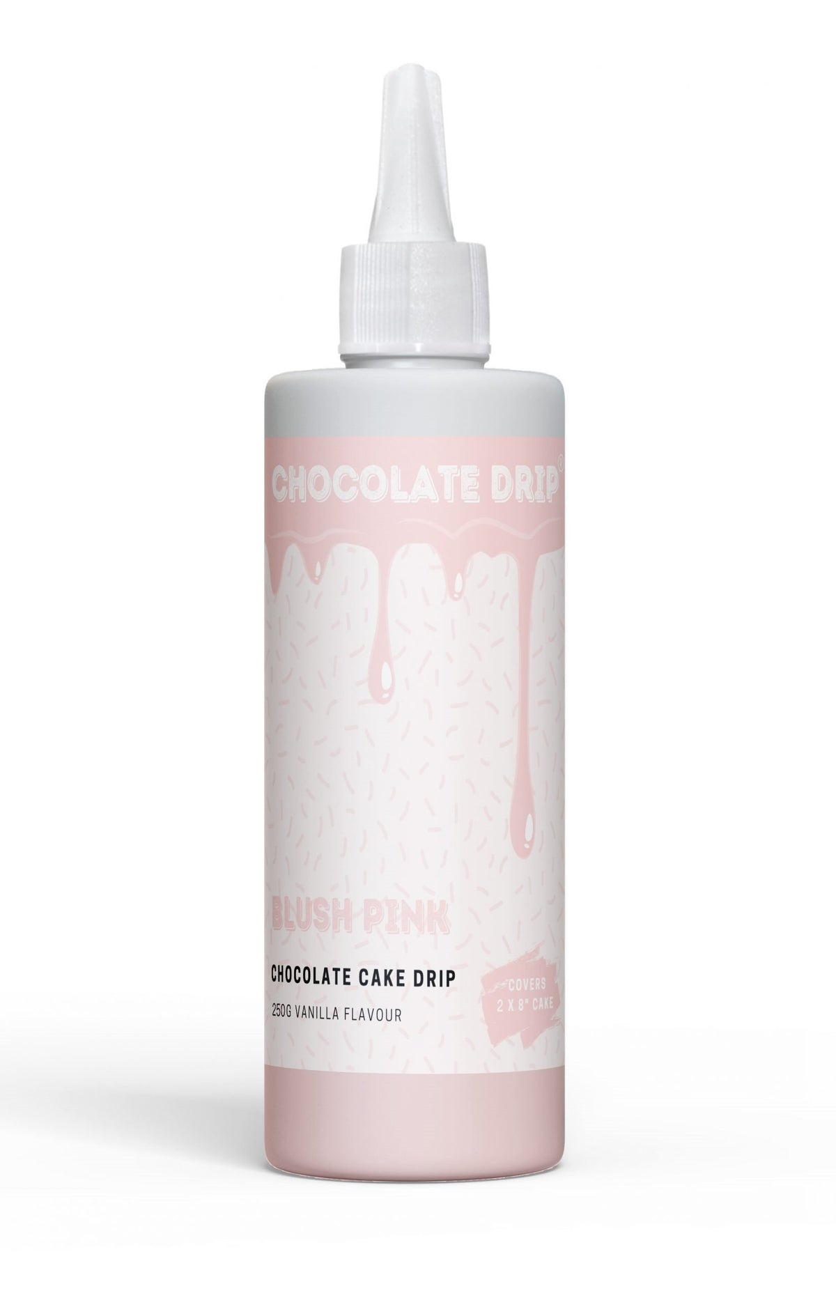 Chocolate Drip Blush Light Pink 250g Cake Decorating (Vanilla Flavour)