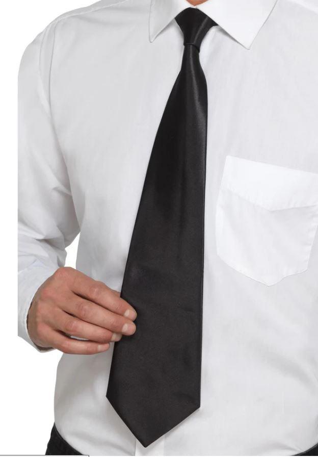 Tie Gangster Black Satin Deluxe