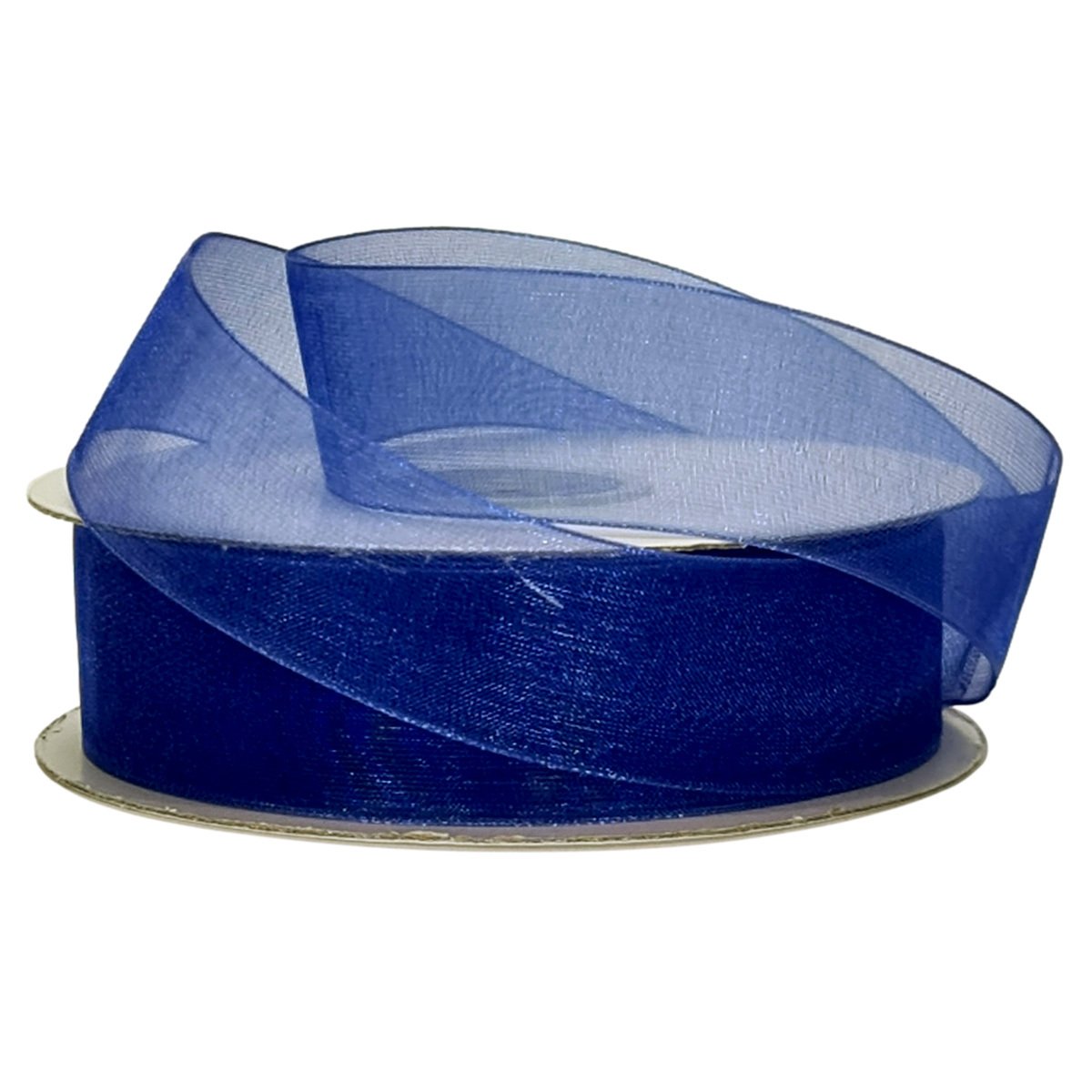Organza Ribbon Royal Blue Woven Edge 25mm x 50m