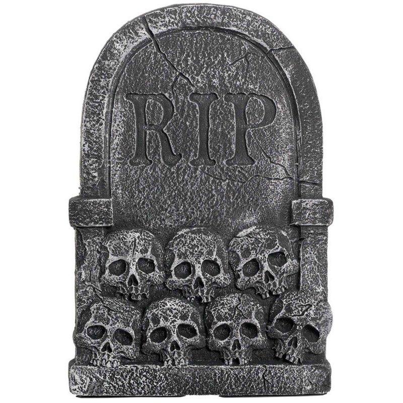 Decoration Tombstone Cemetery RIP Skulls Styrofoam 55cm