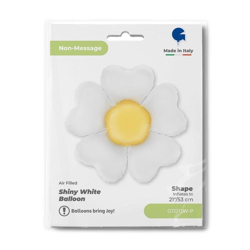 Balloon Foil 53cm White Daisy Air Fill Only