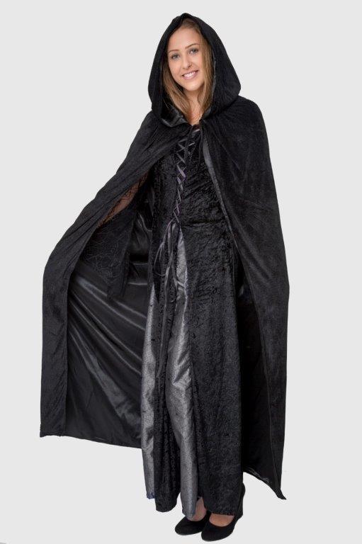 Cape Hooded Reversible Black