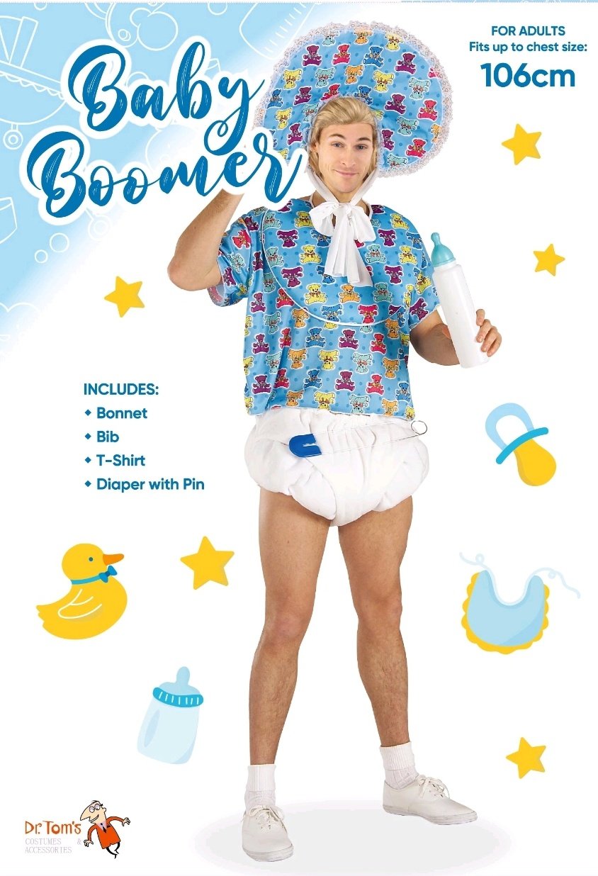 Costume Adult Baby Boomer Blue One Size
