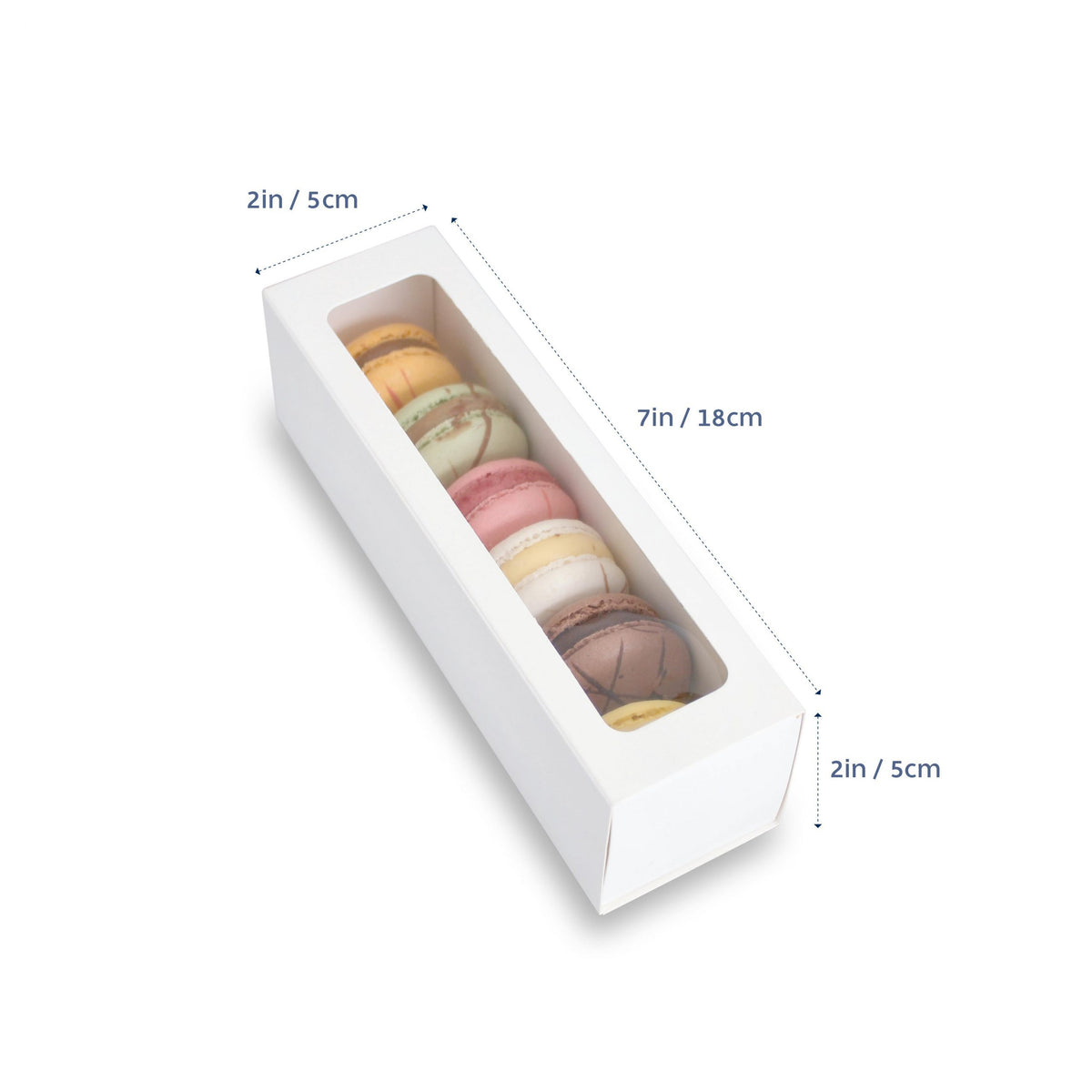 Biscuit 6 Macaron Box & Window Lid Pk/10