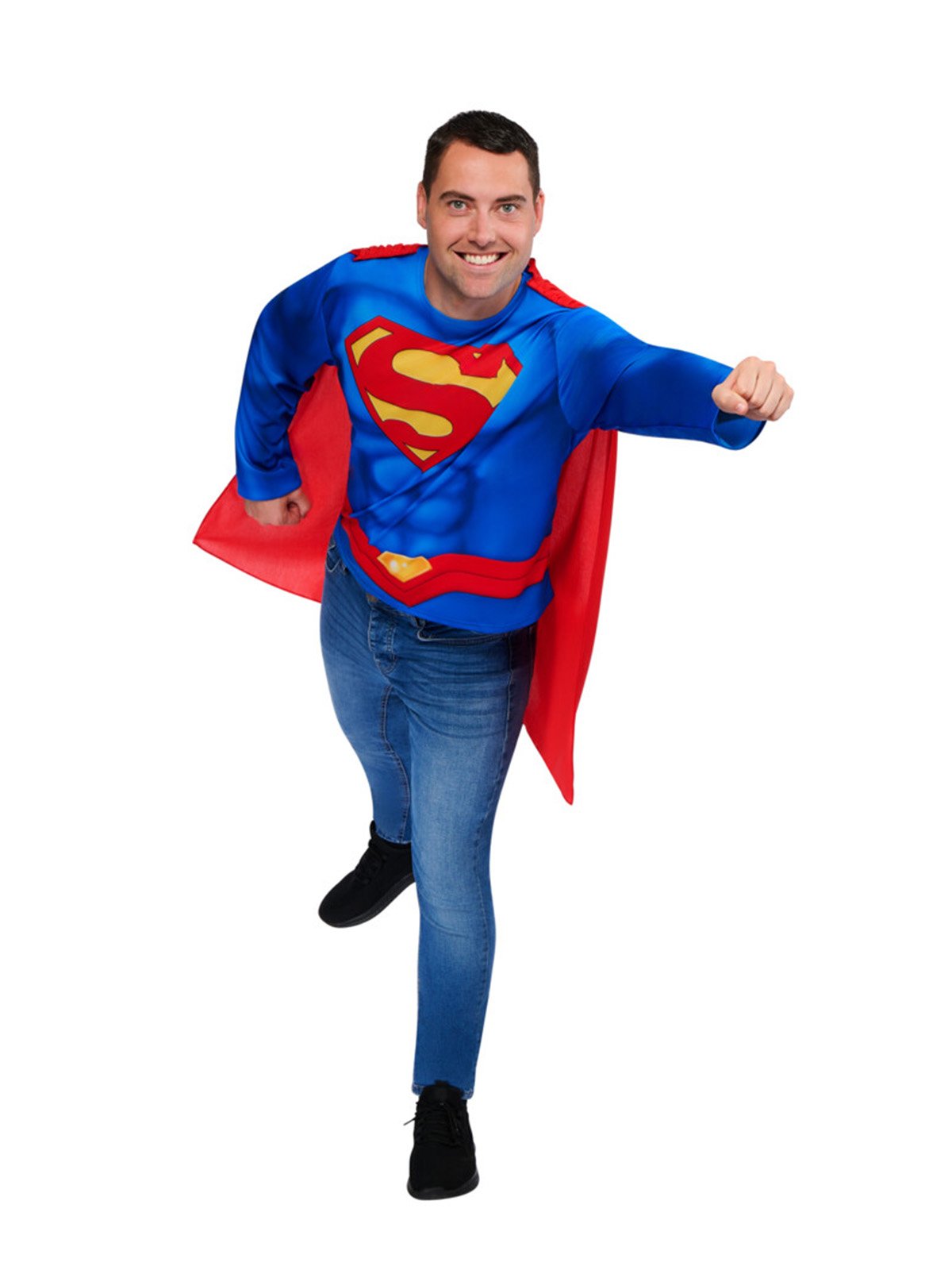 Costume Adult Superman Top & Cape Medium Large