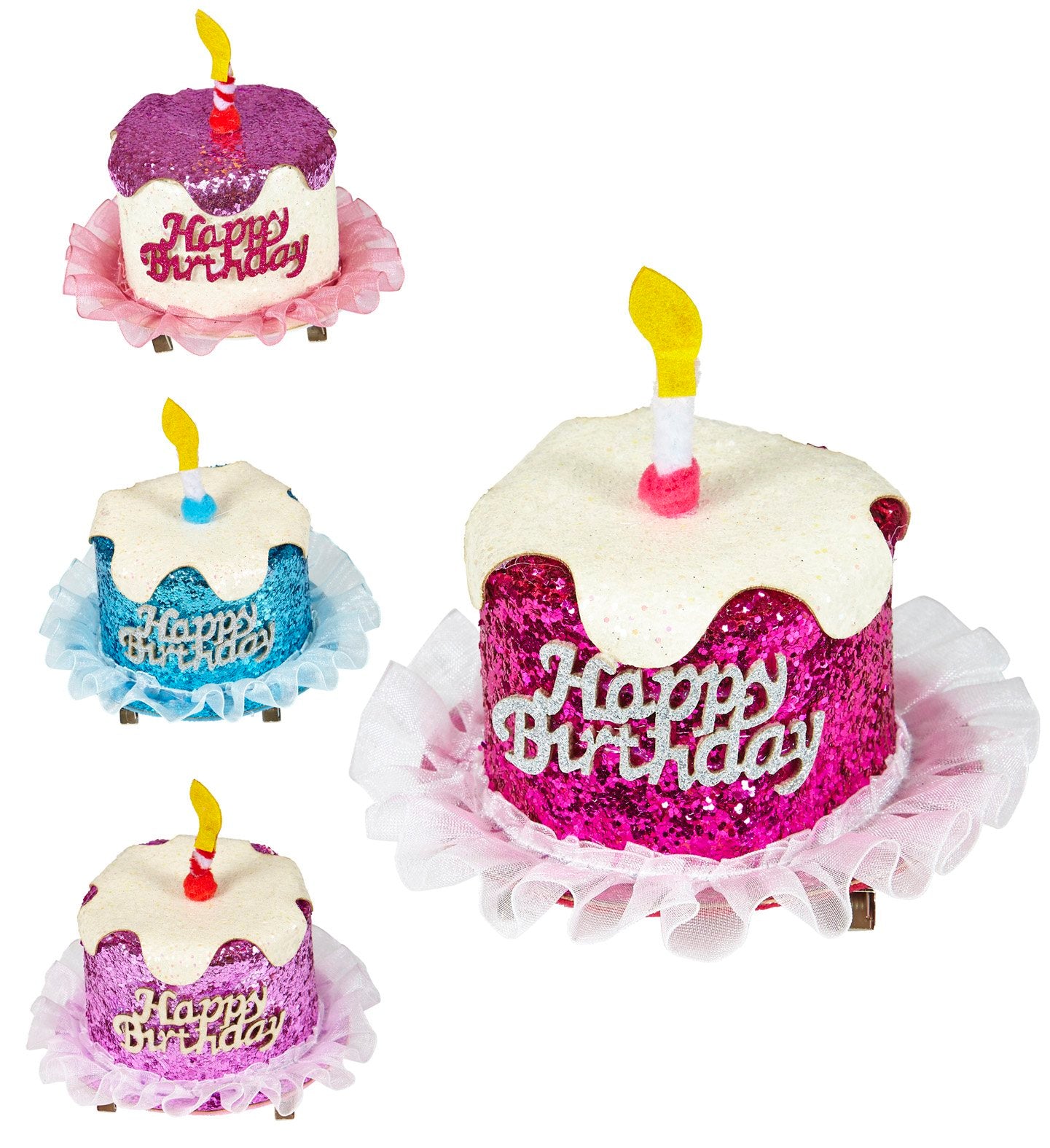 Hair Clip Happy Birthday Cake Assorted Styles