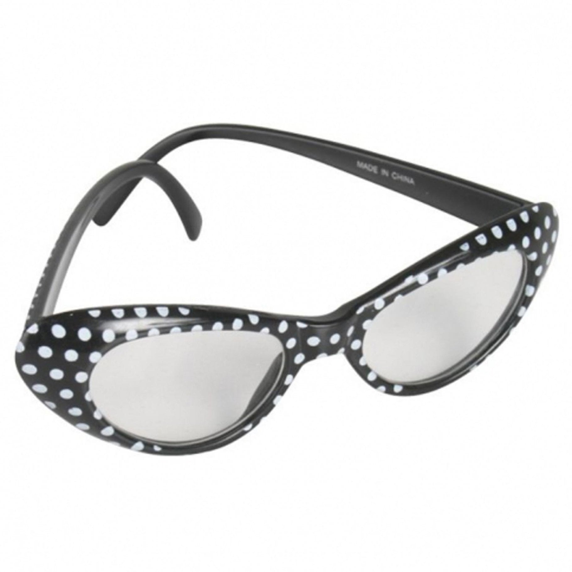 Glasses 1950s Black with White Spots