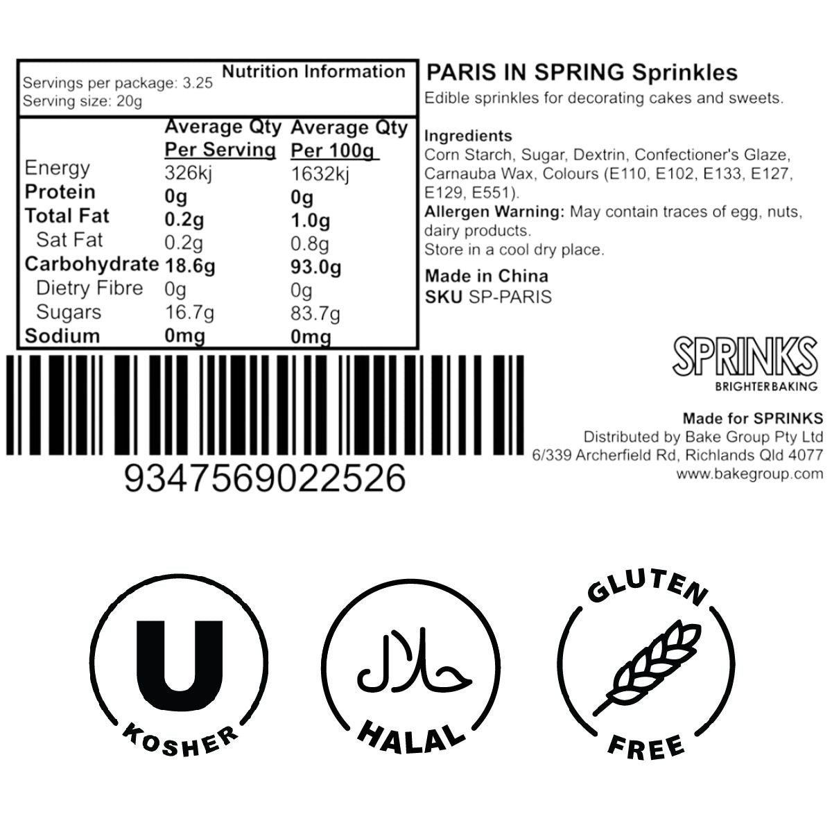 Round Ball Sprinkles Paris In Spring Nonpariels 65g