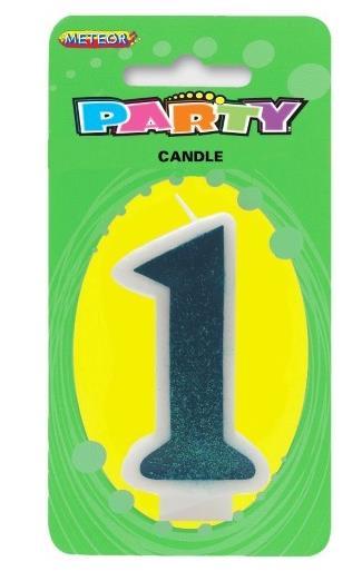 Candle Number 1 Blue