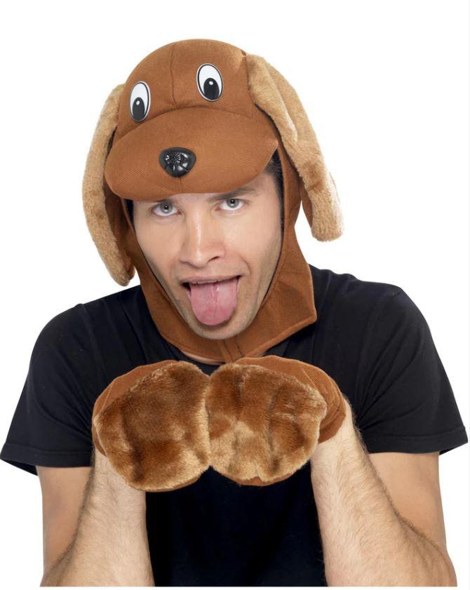 Animal Costume Set Dog Hat/Hood and Gloves