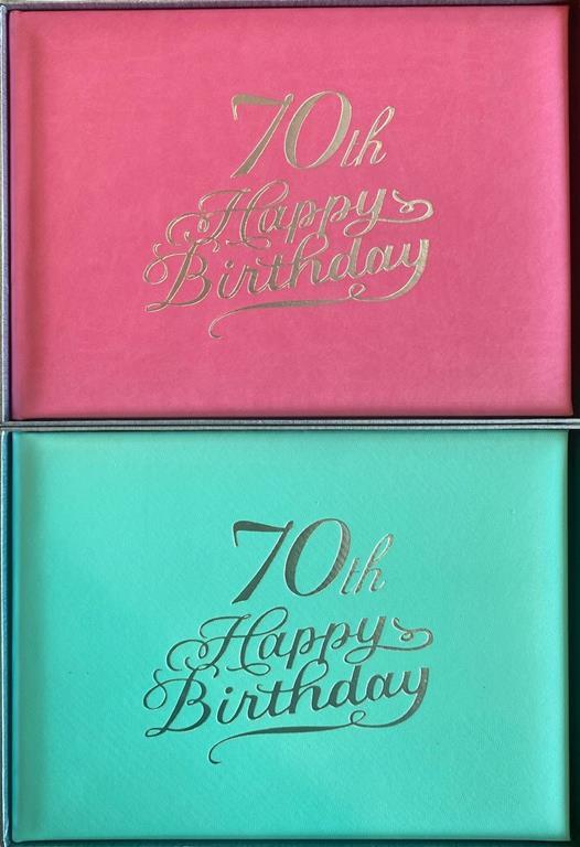 Guest Signature Book 70th Birthday Script Assorted Colours