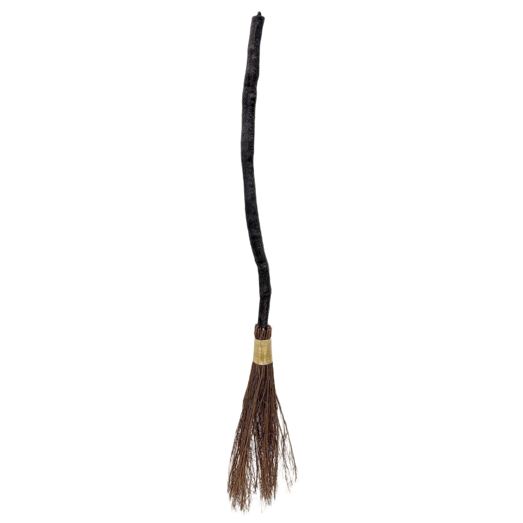 Costume Prop Broom Witch/Wizard Wood Brown Look Plastic Handle 88cm High