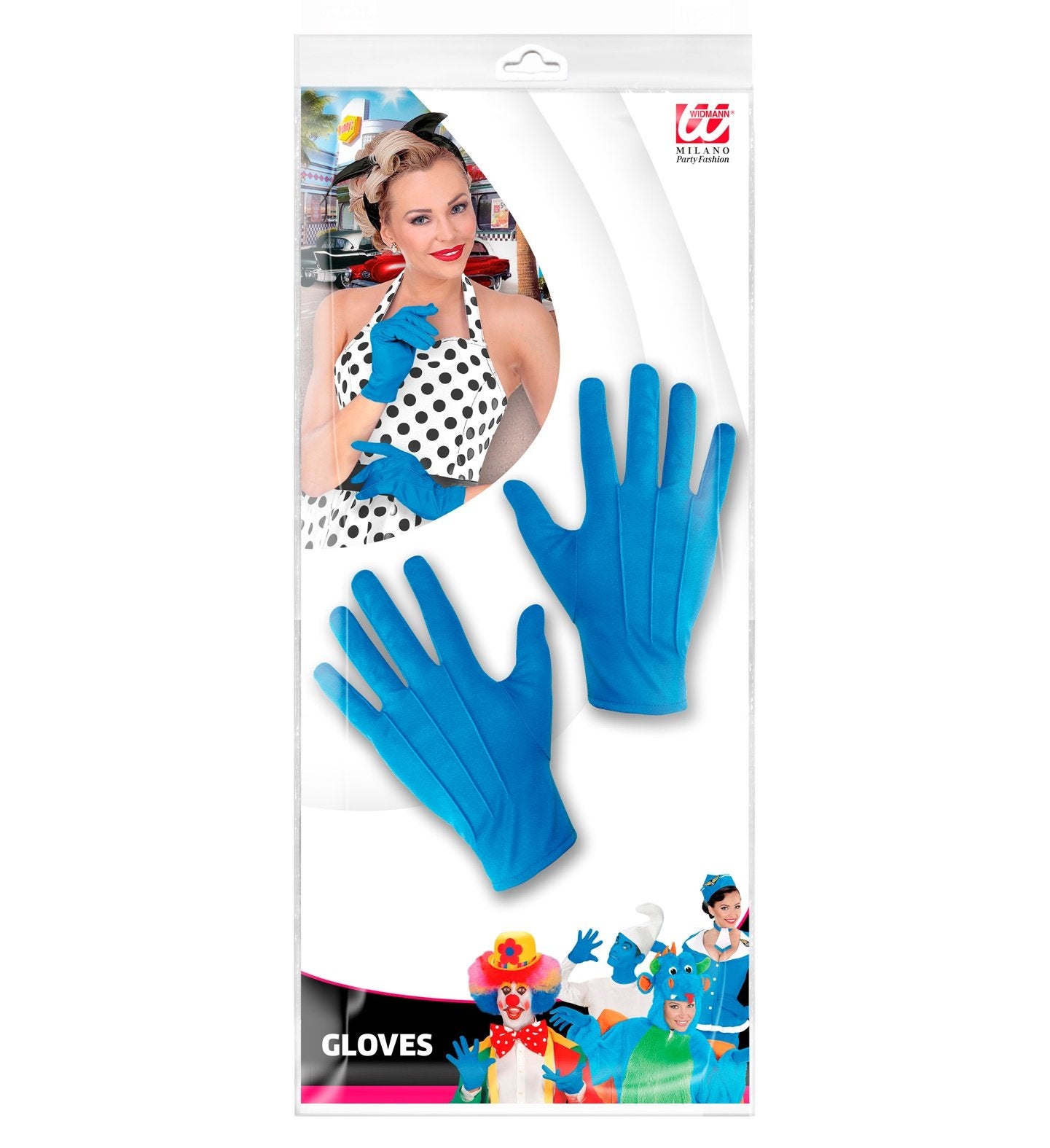 Gloves Short Blue Adult Character Costume Accessory