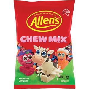 Confectionary Lollies Allens Chew Mix 830g Bulk Wrapped