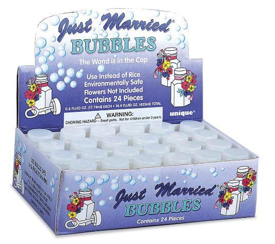 Bubbles Just Married/Wedding White/Clear Carton Of 24 X 17ml
