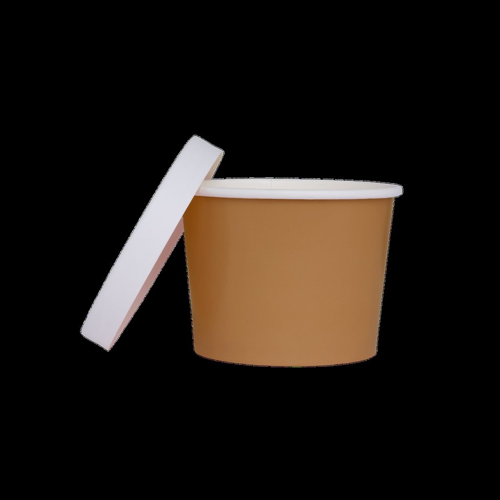 Paper Luxe Round Party Favour Loot Container Tub & Lid Acorn Gold Pk 5