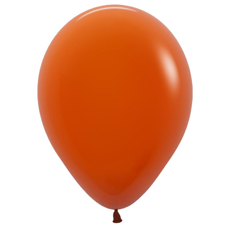 Latex Balloons 30cm Fashion Sunset Orange Pk 100