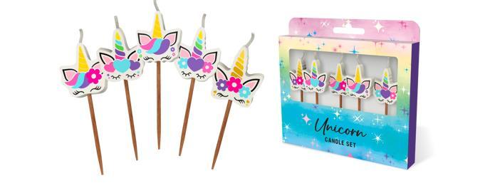Candle Novelty Unicorn Head/ Horn Pick Pk/5