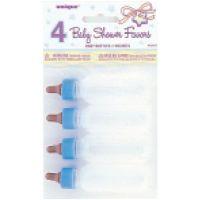 Baby Shower Favours Baby Bottles Blue Pk/4