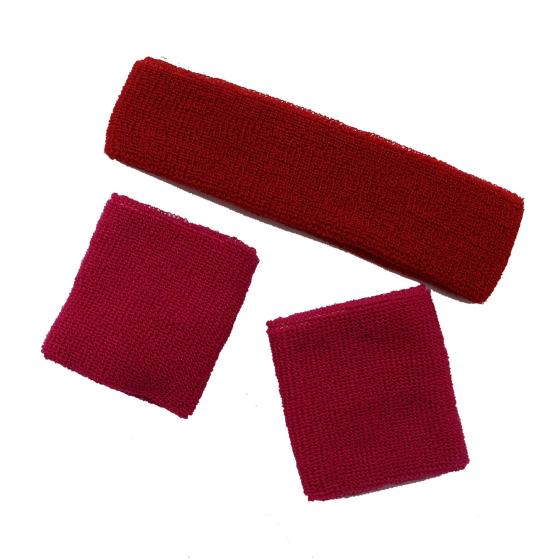 Pink Team Spirit Headband & 2pk Wristband Sweatbands