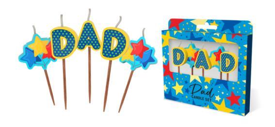 Candle Novelty Dad Letters Pick Pk/5 - Last Chance