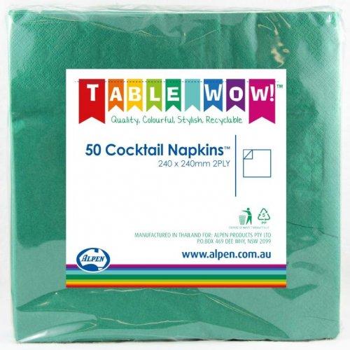 Napkins Beverage/Cocktail Festive Green 2ply Pk/50