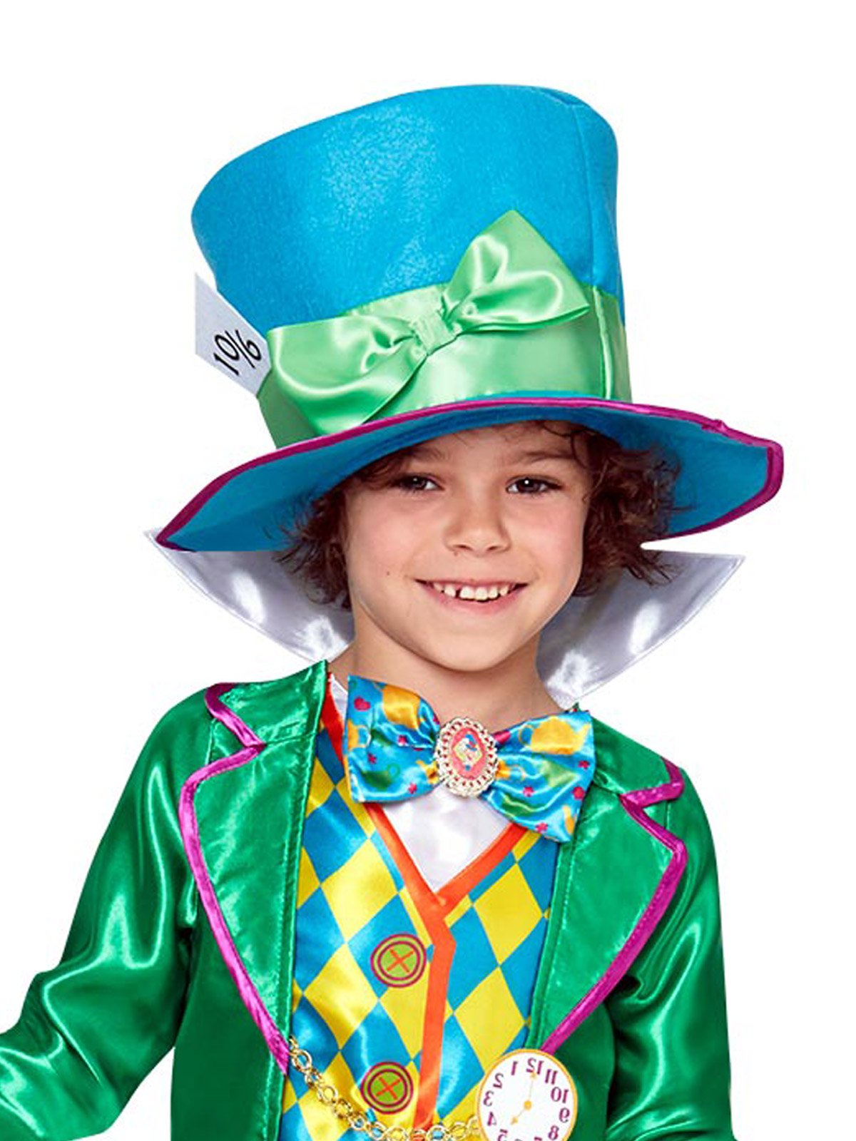 Costume Child Boys Mad Hatter Green And Yellow 6-8 Years