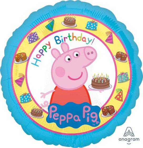Balloon Foil 45cm Peppa Pig Happy Birthday