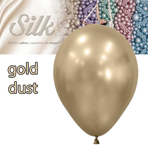 Latex Balloons 30cm Silk Gold Dust Pk 50