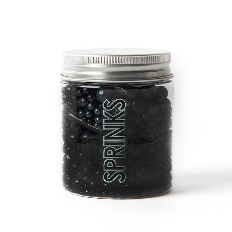 Round Ball Sprinkles Black Bubble & Bounce 75g Cake Decorating